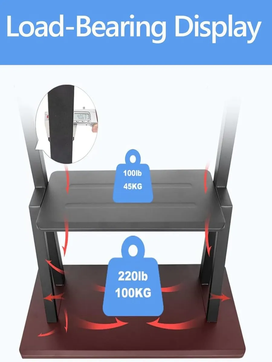 Mobile TV Stand Rolling TVs Cart on Wheels Height - Image 4
