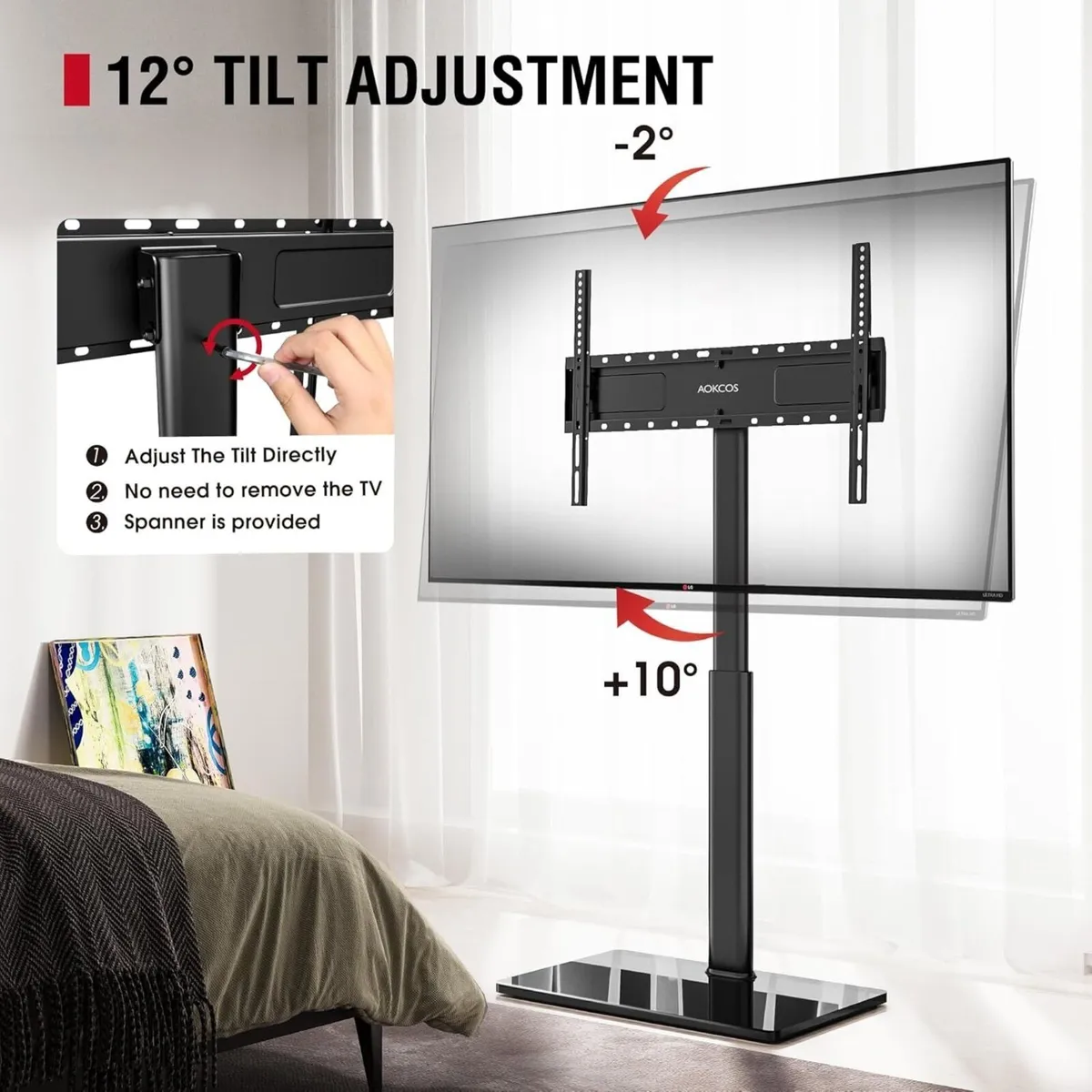 TV Floor Stand Tall for 43 to 75 inch TVs Corner - Image 3