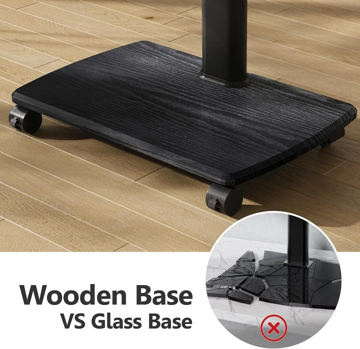 TV Stand on Wheels with 20mm Wood Base for 32-70 - Image 4