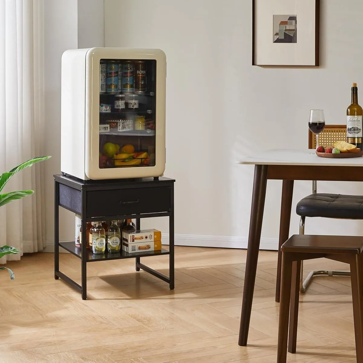 Large End Table with Fabric Drawer Adjustable - Image 2