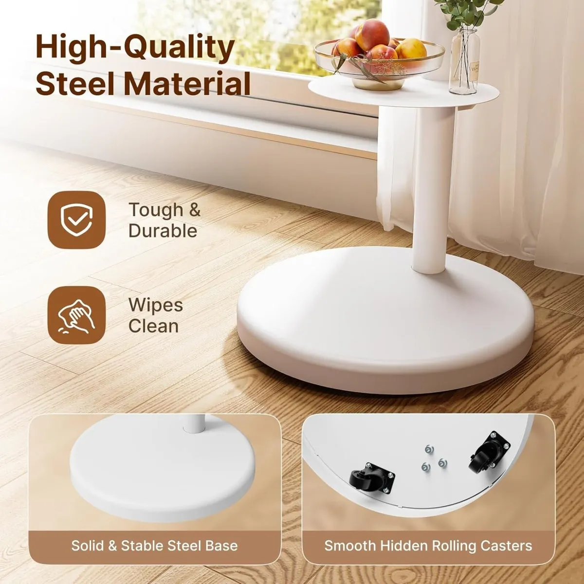 Height Adjustable Rolling TV Stand for 37-86 Inch - Image 3