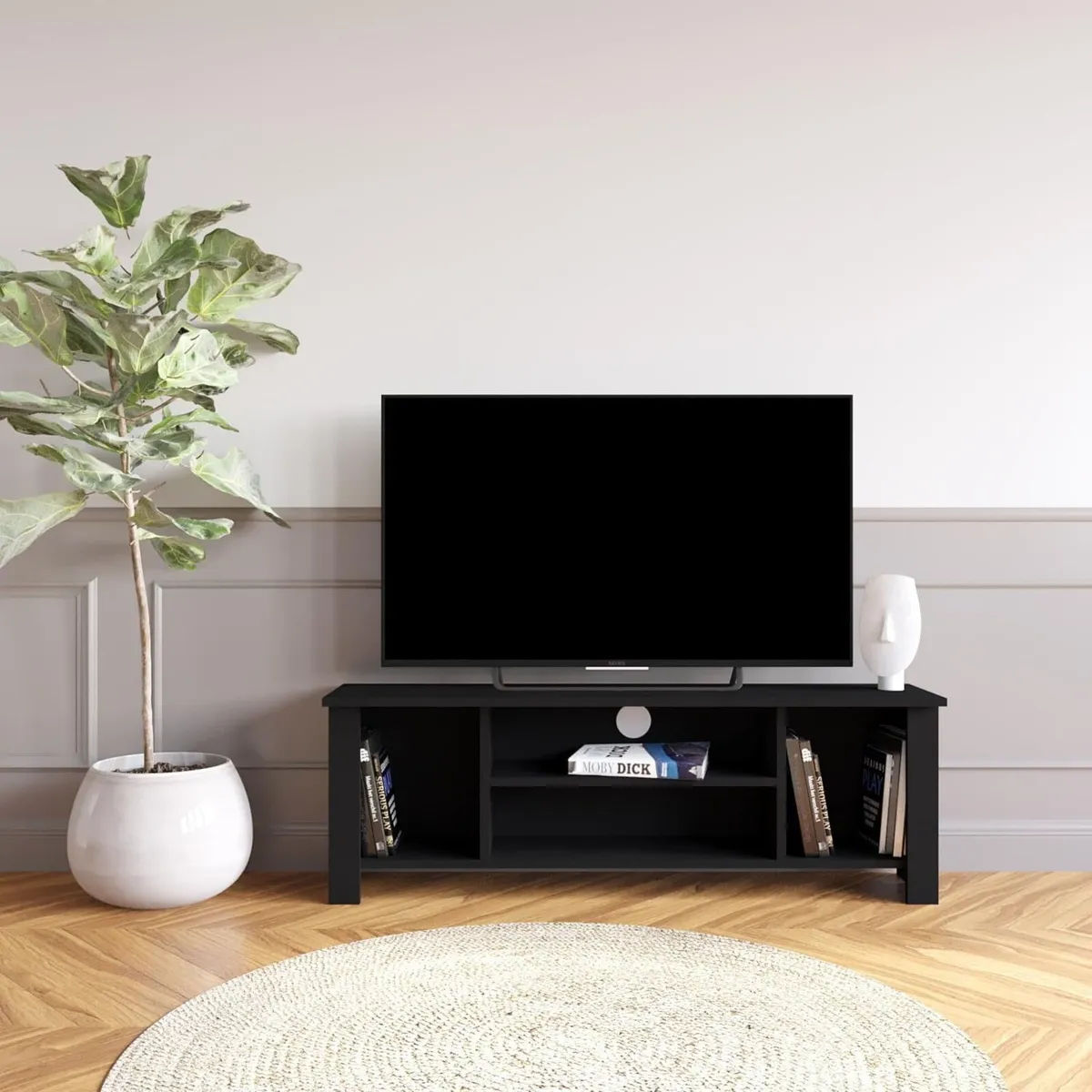 Wooden TV Stand – 114 cm Small Unit for 50-55 - Image 2