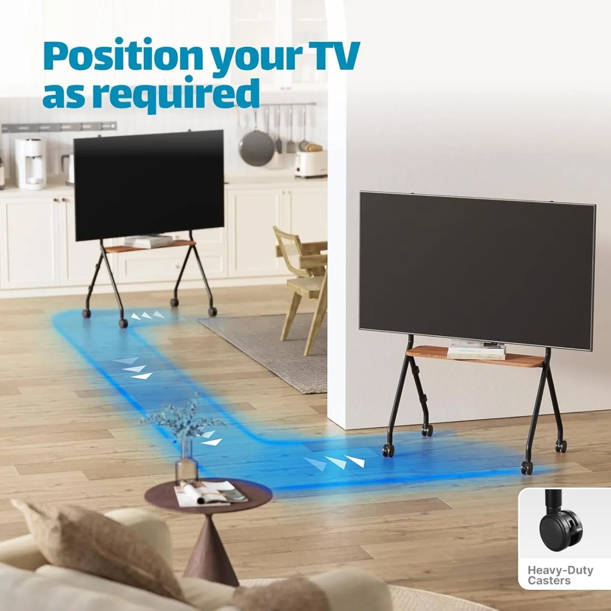 Mobile TV Stand on Wheels for 49–80 Inch TVs - Image 4