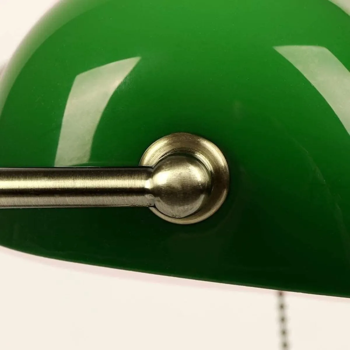 Banker's Desk Lamp with Emerald Green Cased Glass - Image 3