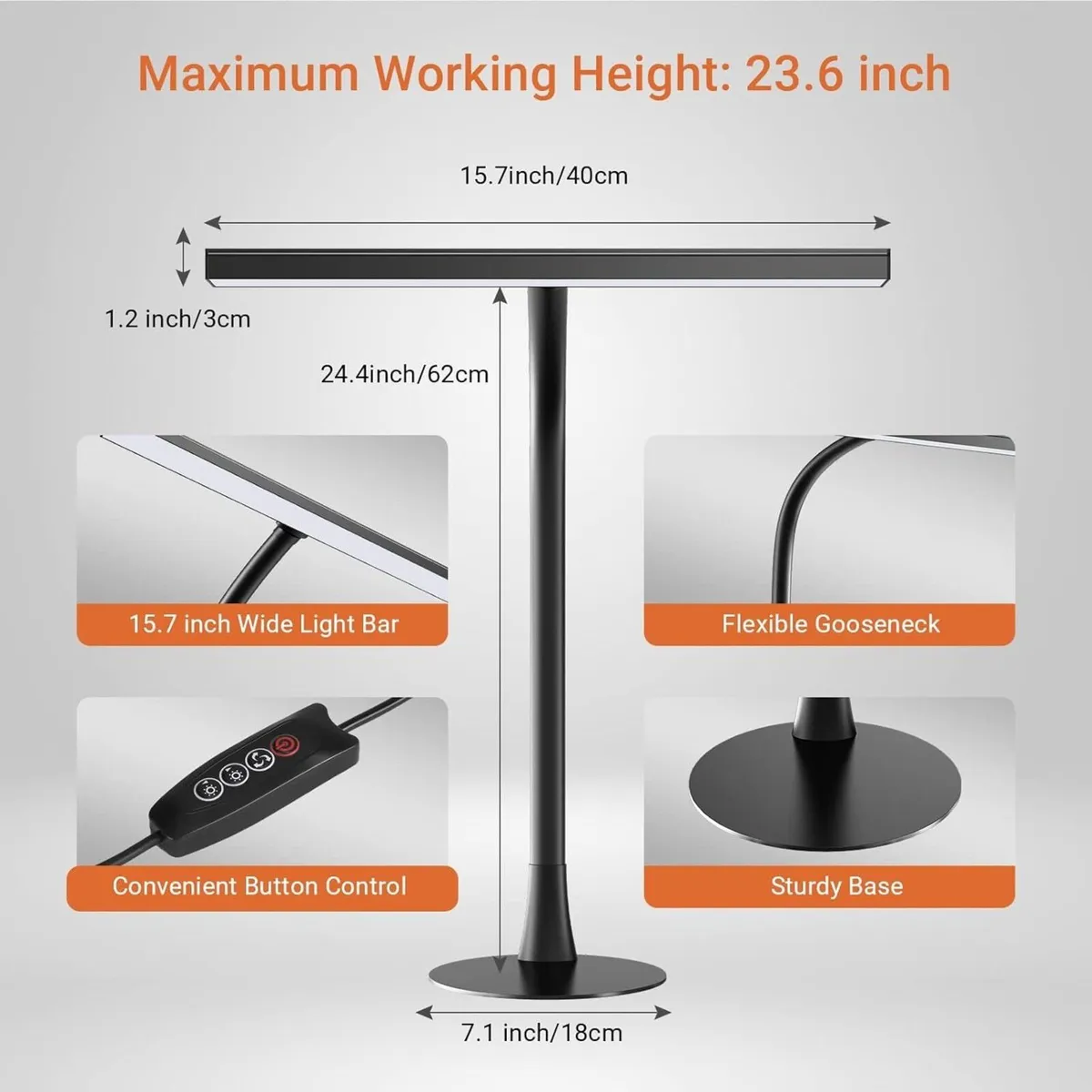 LED Desk Lamp for Home Office 360degrees Flexible - Image 2
