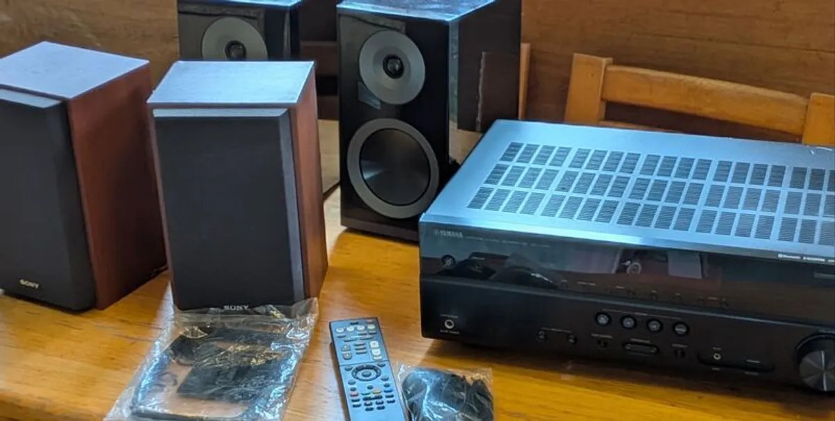 Yamaha RX-V379 4K Home Cinema AV Receiver with Front & Rear Surround Speakers - Image 1