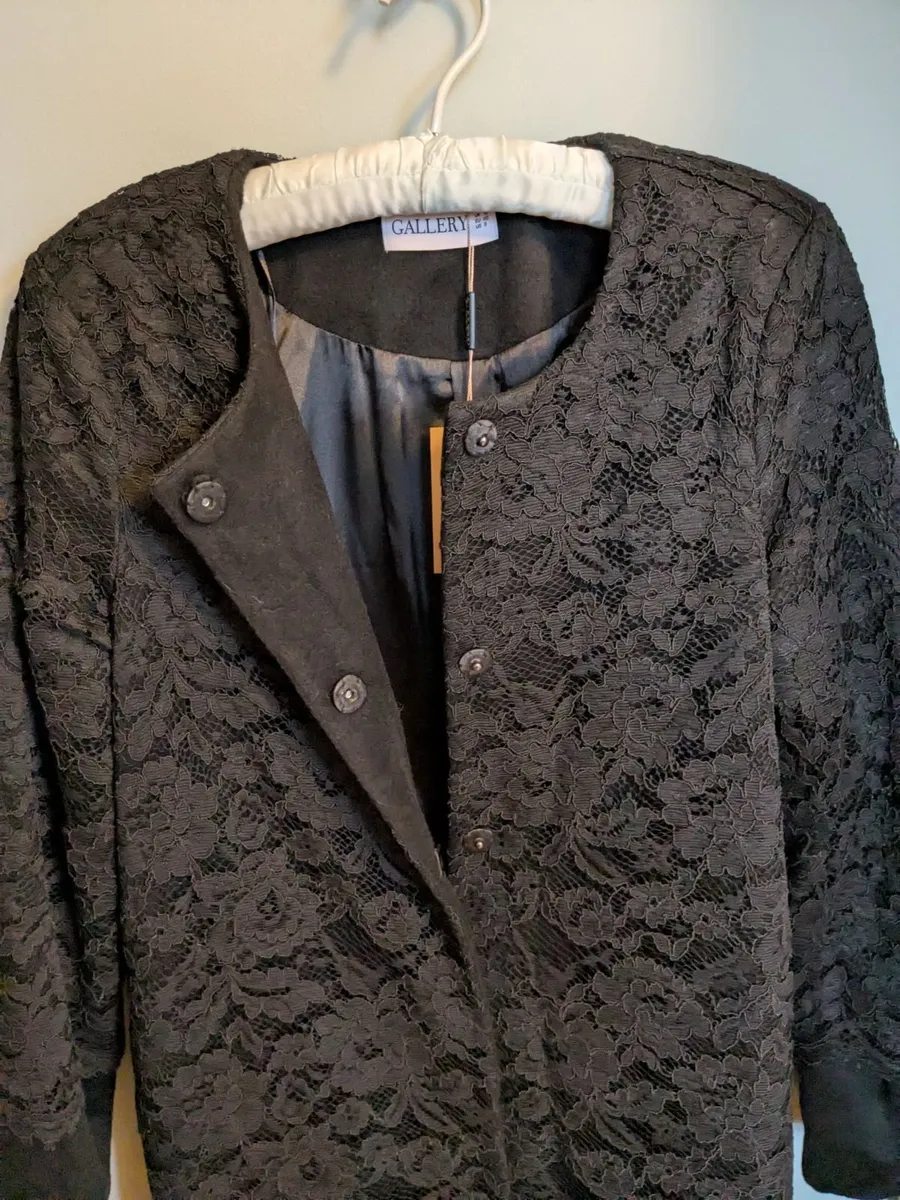 Black Coat with Lace - Gallery Brand - Image 2
