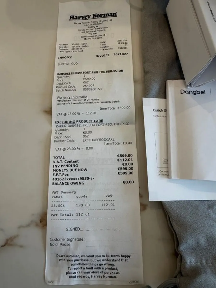 Brand New Dangbei Freedo Port 450L Projector - 1 Day Old with Receipt - Image 2