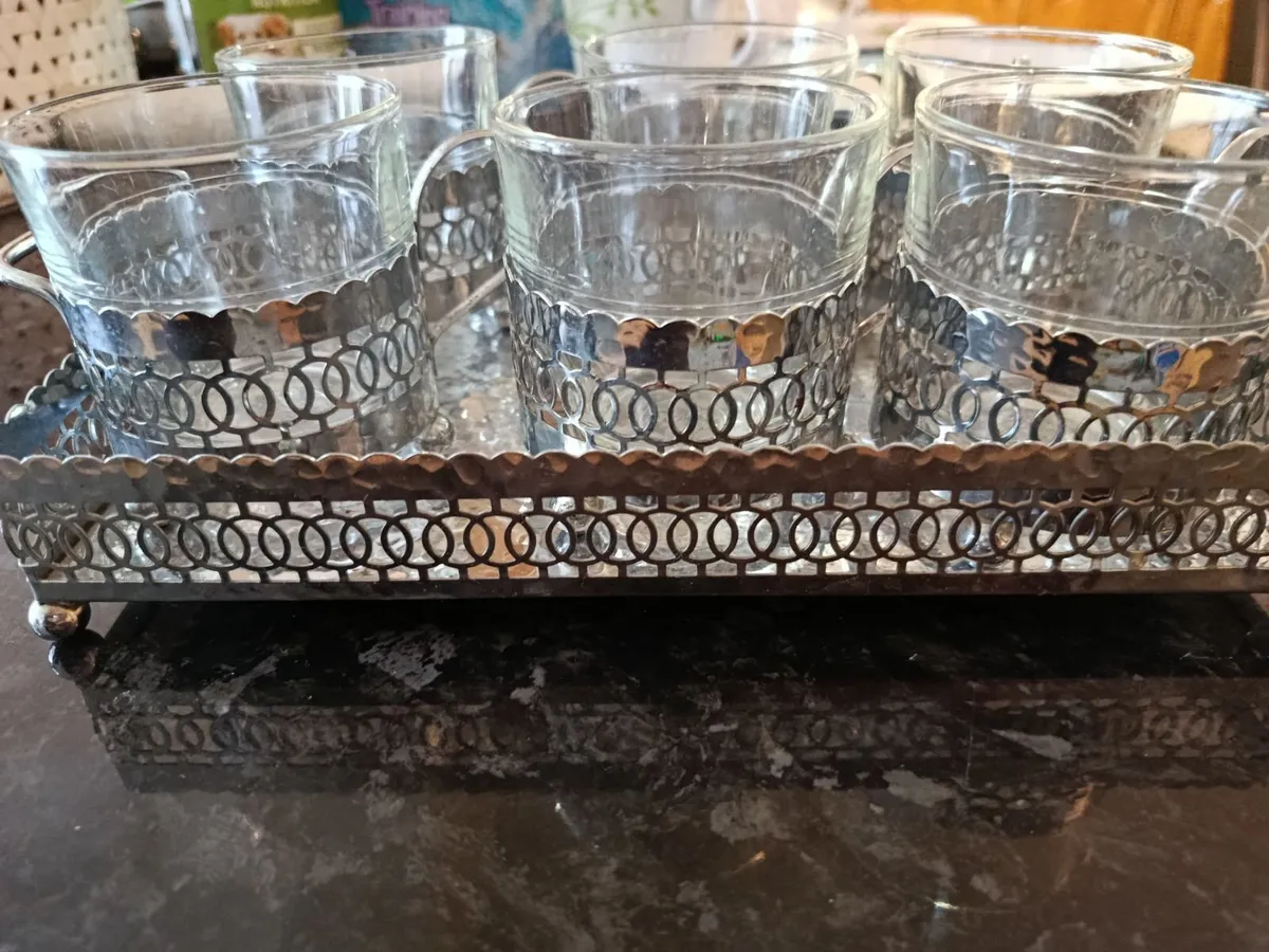 French Duralex coffee set silver plated - Image 1