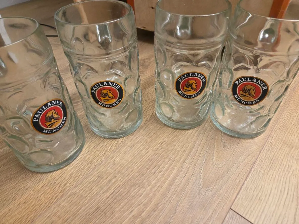 vintage Paulaner Munchen 1-liter steins x4 - Image 1