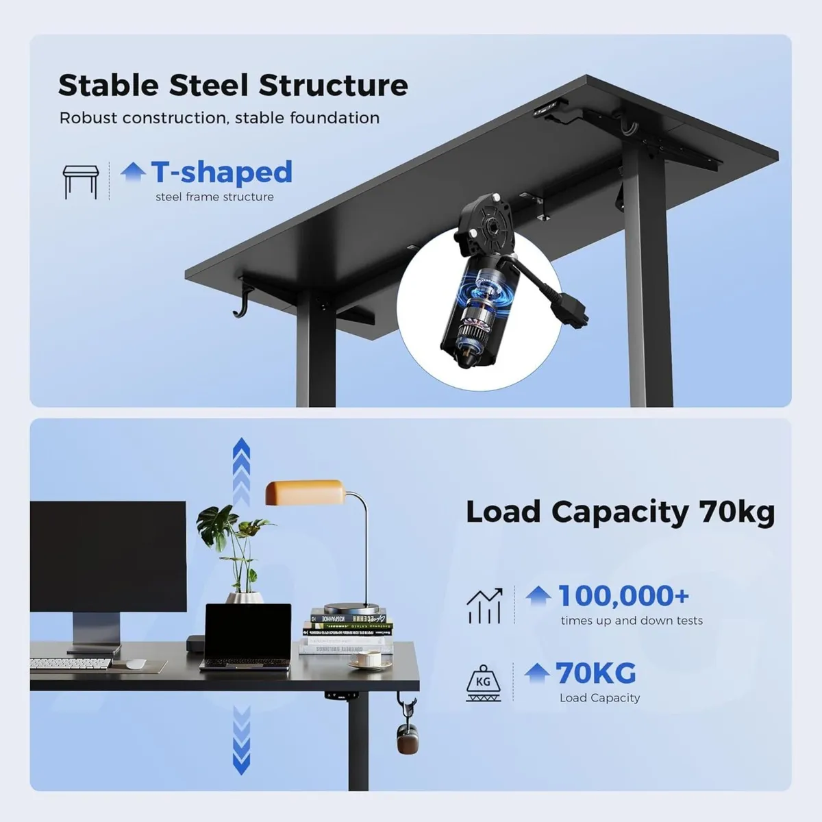 Electric Standing Desk 100 x 60 cm Height - Image 4