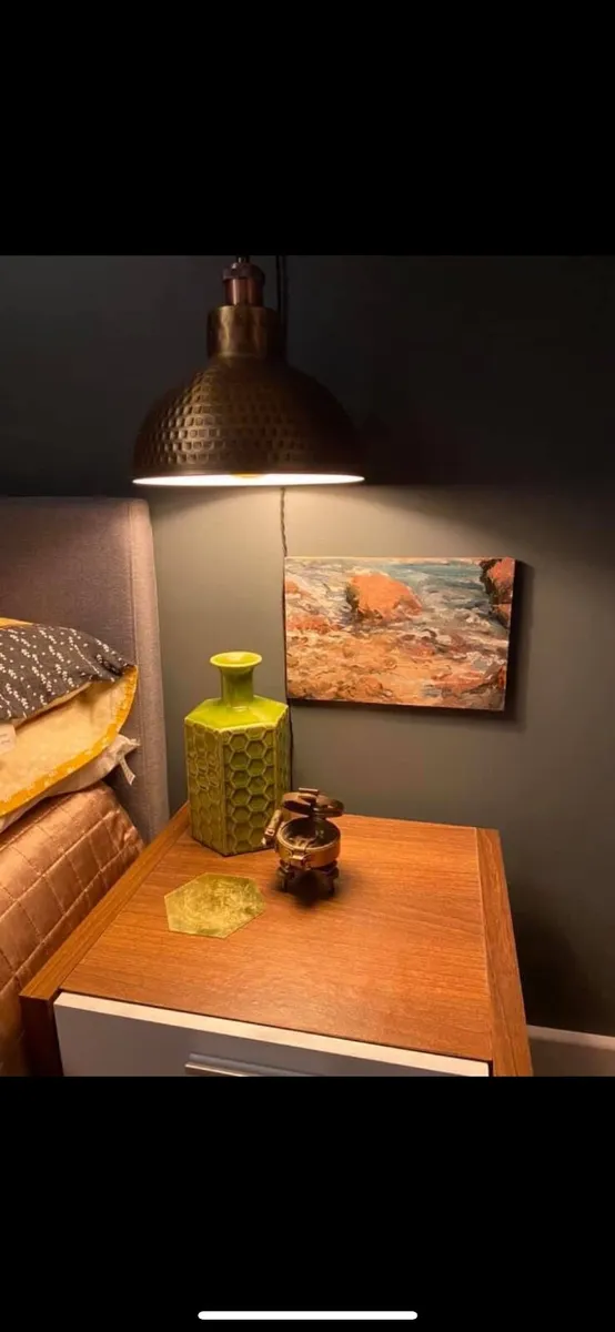 Pair bronze hanging lights - 4m cord with dimmers - Image 2