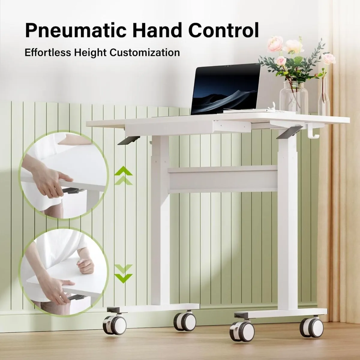 Mobile Standing Desk with Wheels 88x50 cm - Image 4