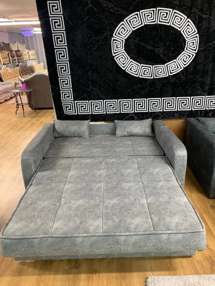 Daphne Dark & Light Grey Pull Out Sofa Bed - Image 2