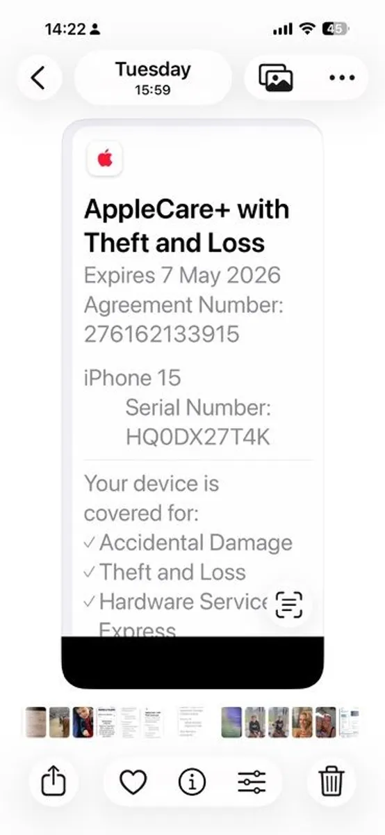 Apple I phone 15 128gb in absolutely pristine condition apple care included till May 2026. - Image 4