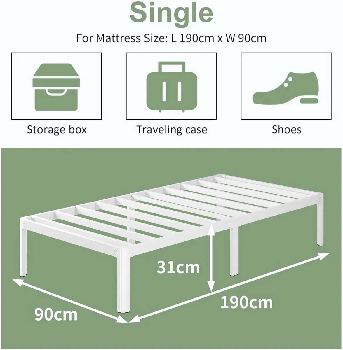 Lutown Teen 3ft Single Bed Frame with Rounded - Image 2