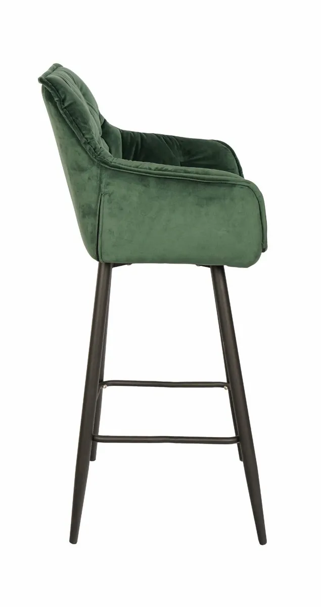 Velvet Arm Stool – Luxe Loft Kitchen Bar Chair - Image 3