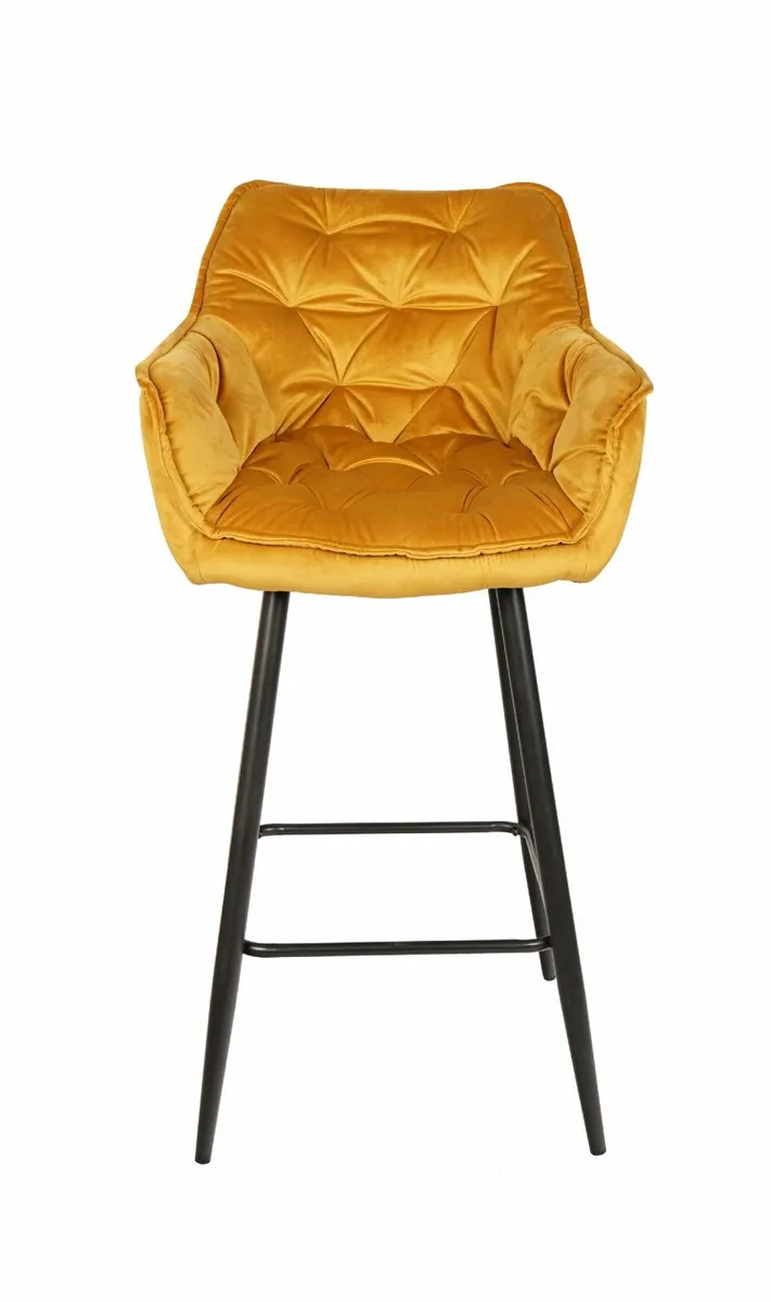 Velvet Arm Stool – Luxe Loft Kitchen Bar Chair - Image 4