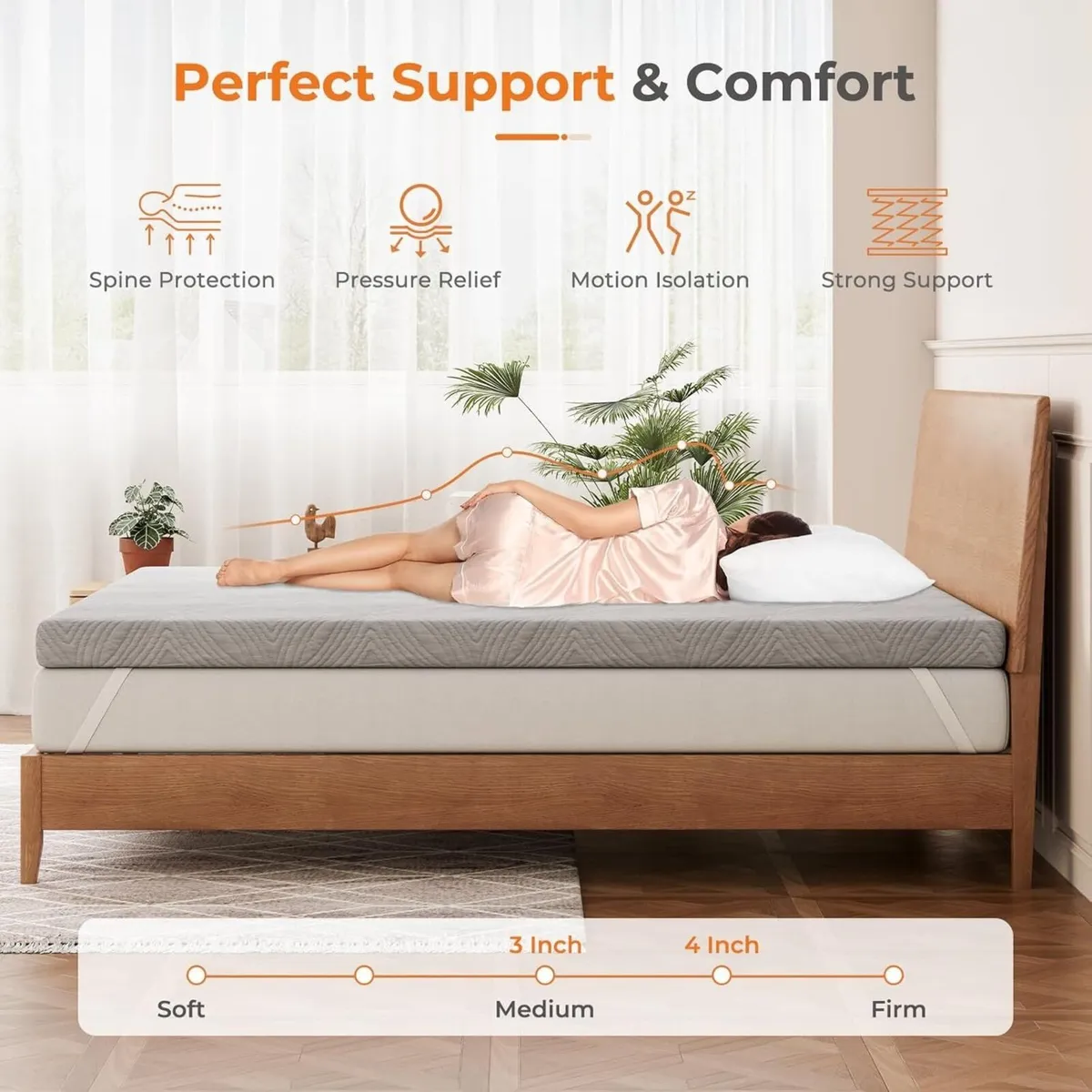 Mattress Topper for King Size Bed Gel Memory Foam - Image 3