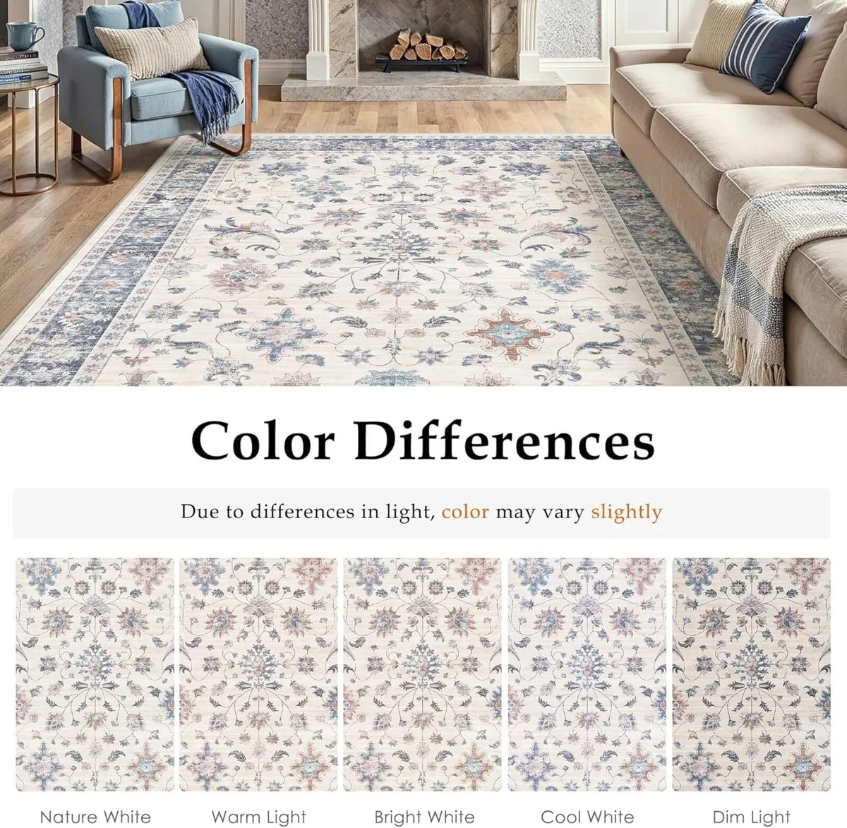 Rugs Living Room 200x300 cm Vintage Washable Non - Image 2