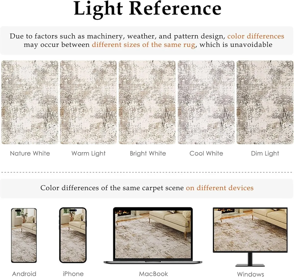 Washable Rugs Living Room Rug 200x300cm Brown - Image 2