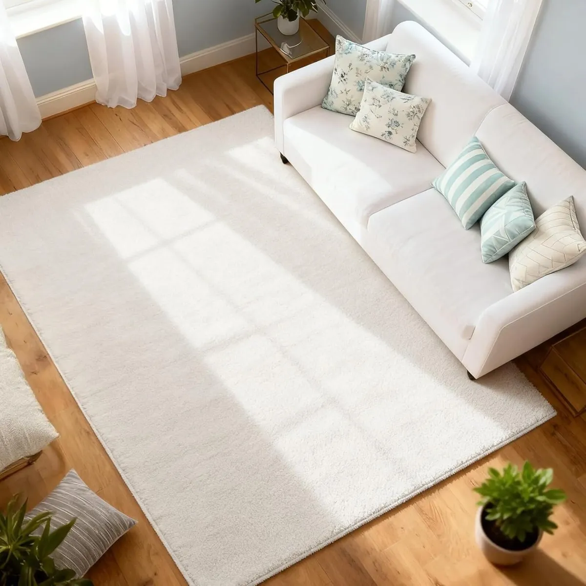 Fluffy Living Room Rug Large Shaggy Carpet for - Image 1