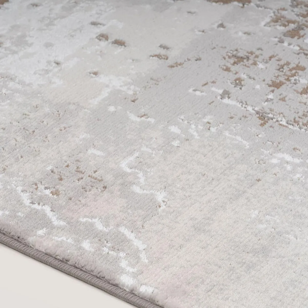 Luxury Greige Painterly Living Room Area Rug - Image 4