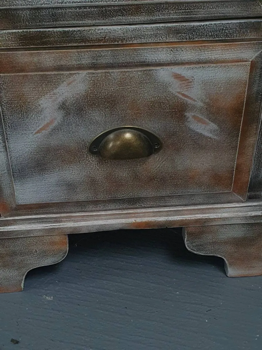 Pair of solid wood tallboy cabinets - Image 4