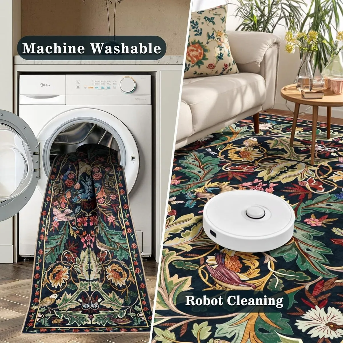 Runner Rugs for Hallway 80x300cm Dark Blue Bird - Image 4