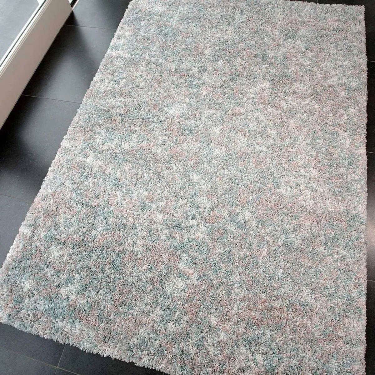 Large Pink Duck Egg Thick Shaggy Rug Duckegg Blue - Image 1