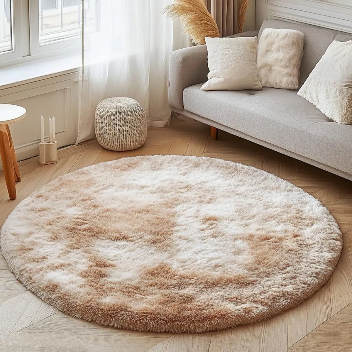 Round Rugs for Bedrooms Fluffy Living Room Circle - Image 2