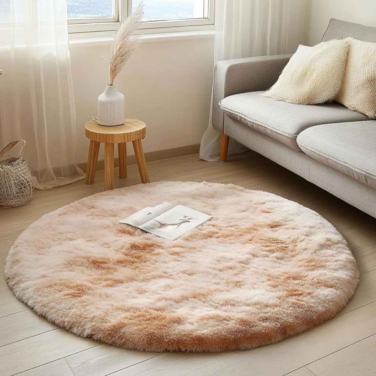 Round Rugs for Bedrooms Fluffy Living Room Circle - Image 3