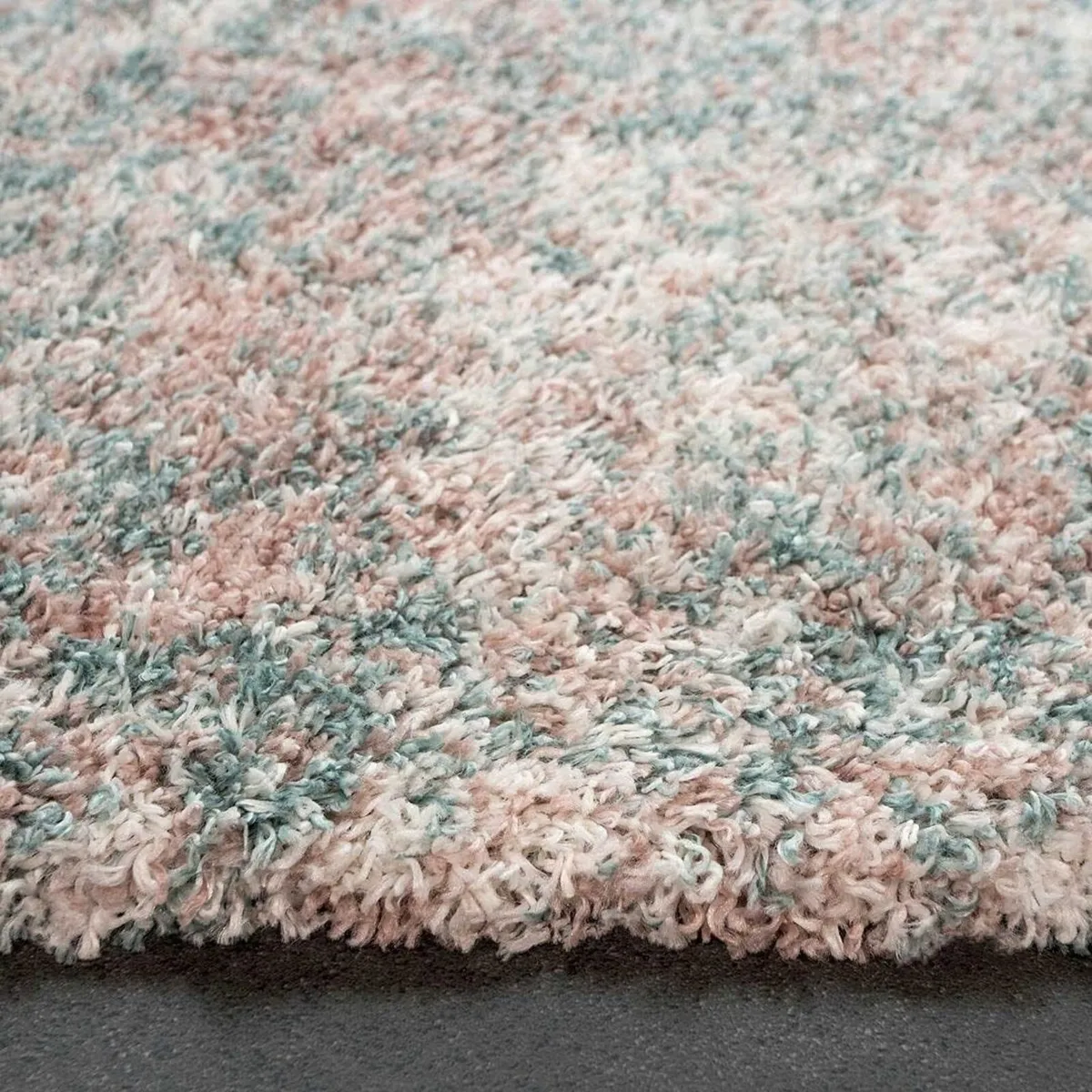 Large Pink Duck Egg Thick Shaggy Rug Duckegg Blue - Image 4