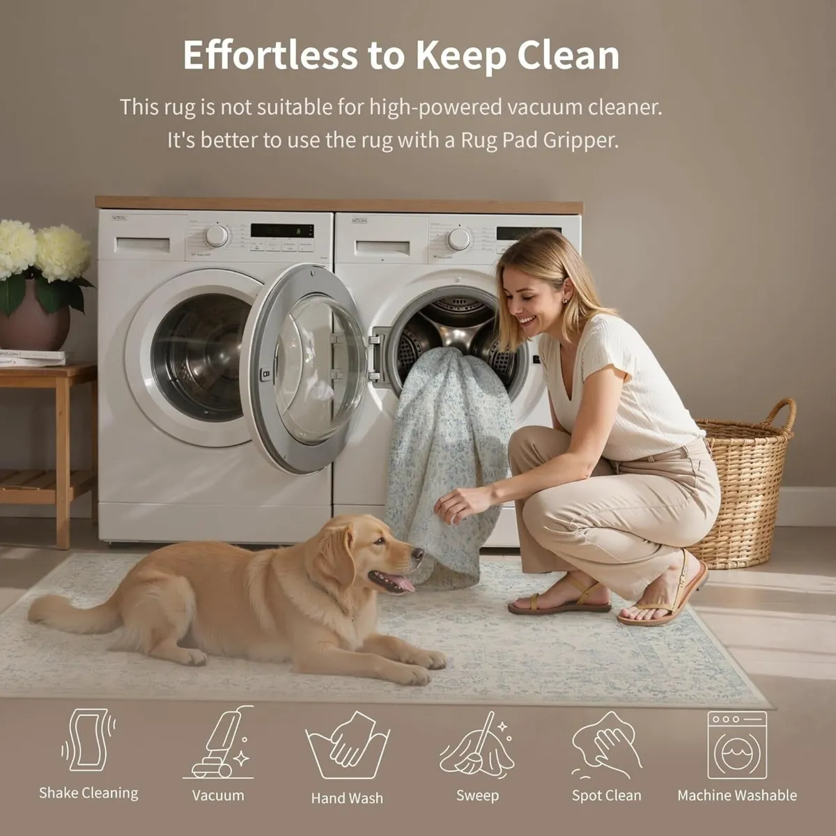 Rugs Living Room 200x300 cm Large Vintage - Image 4