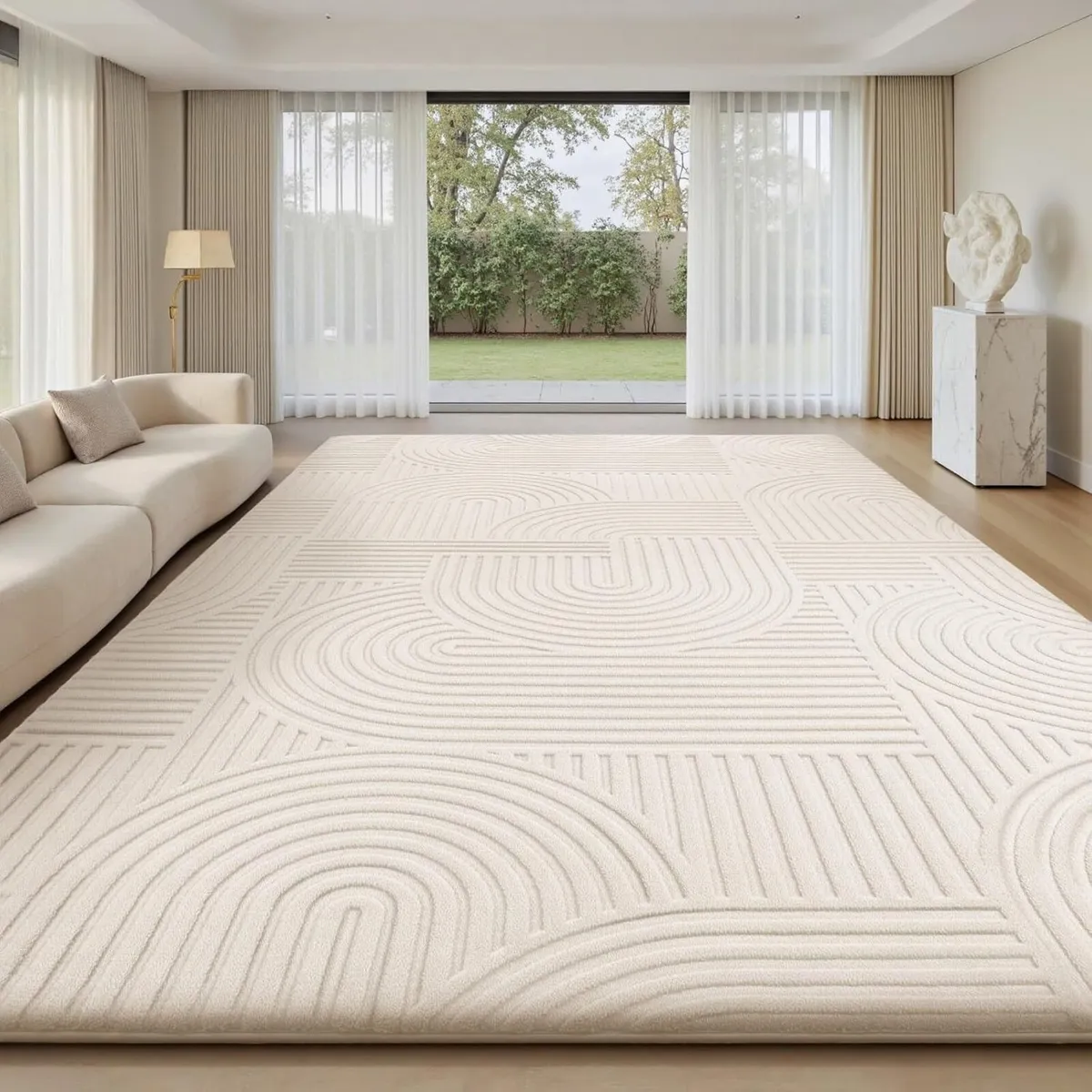 Rugs Living Room 240x300cm 3D Cream Area for - Image 1