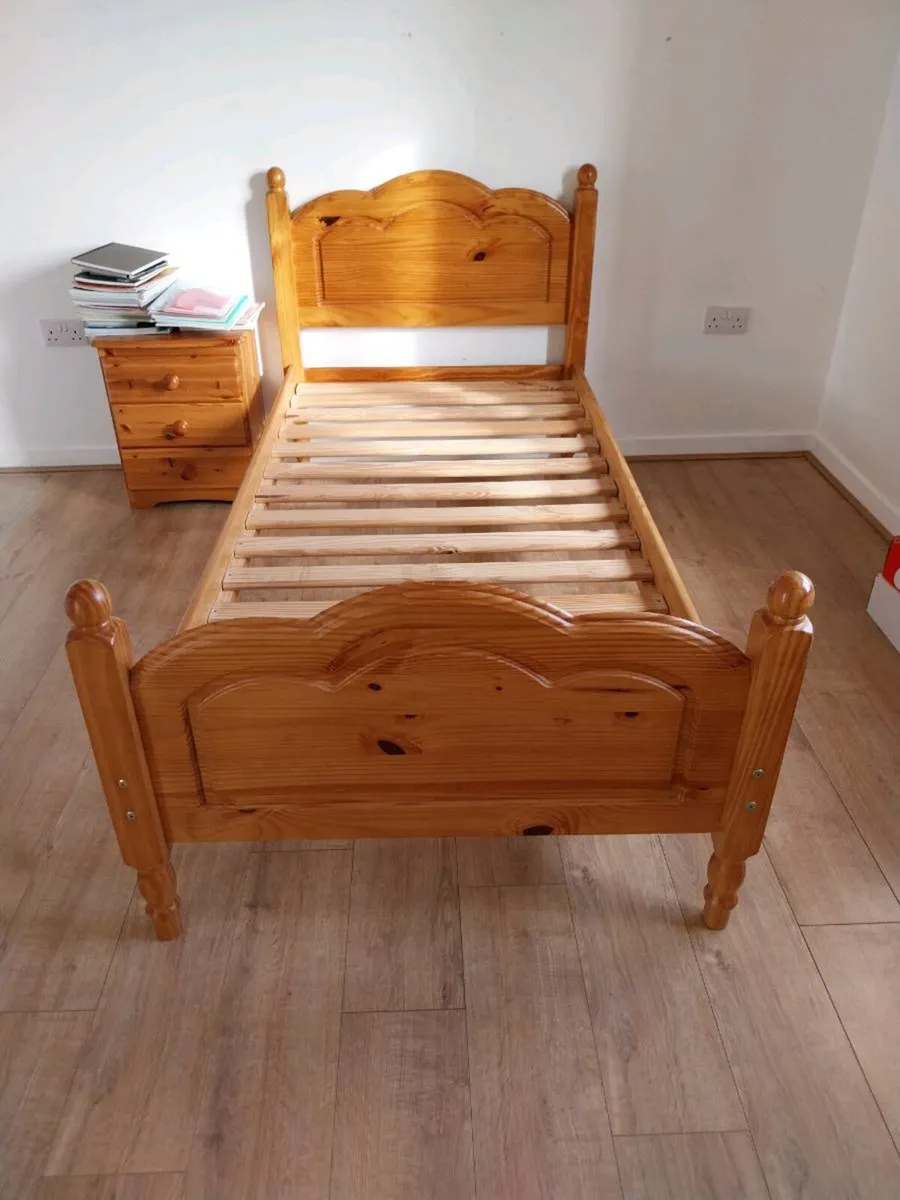 Single bed frame  locker and hall table - Image 1