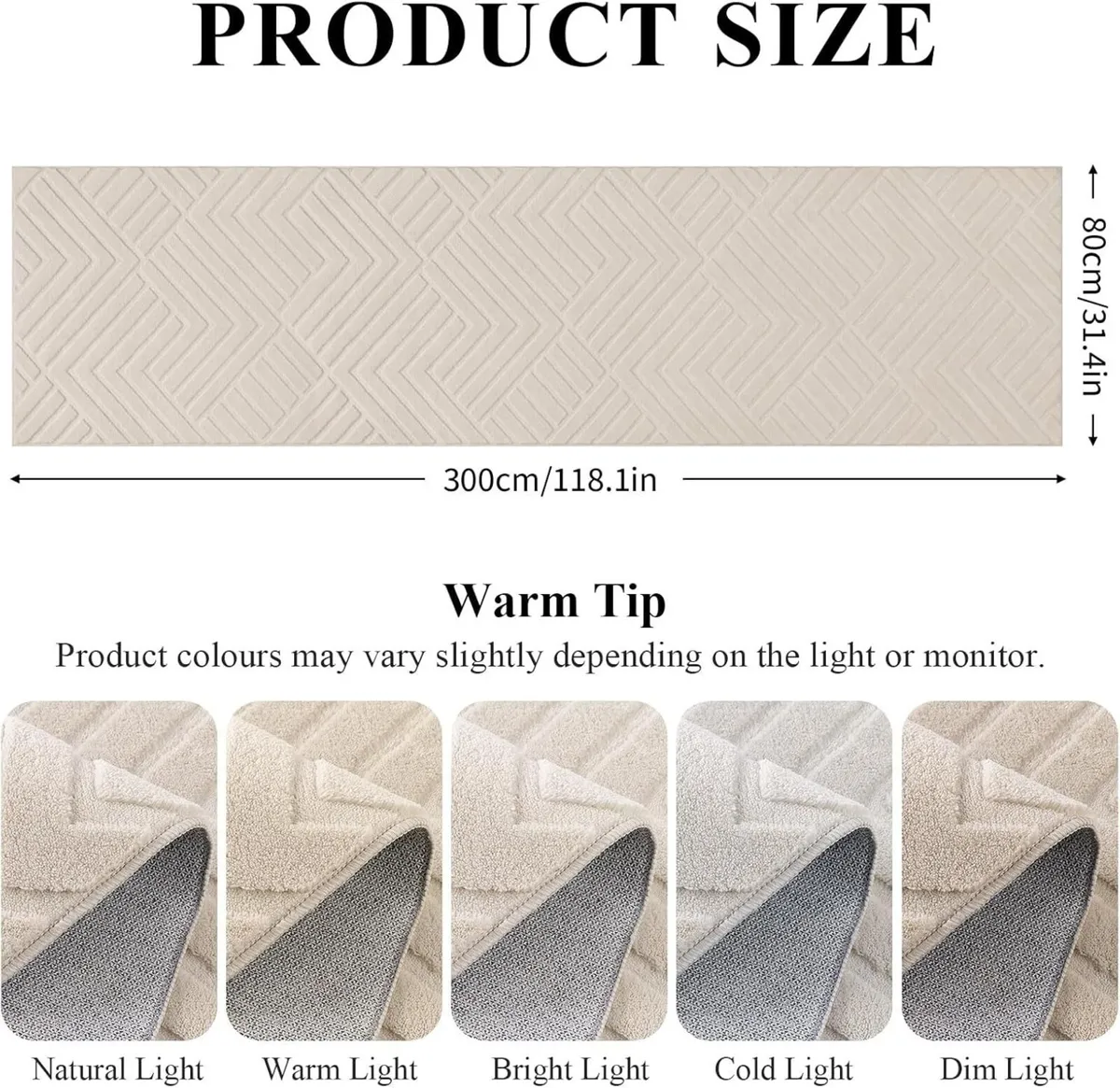 Runner Rugs for Hallway 80 x 300 cm Modern - Image 2