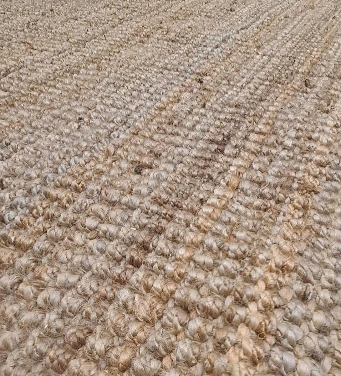 Durable Jute Living Room Runner Rug Brown Natural - Image 2