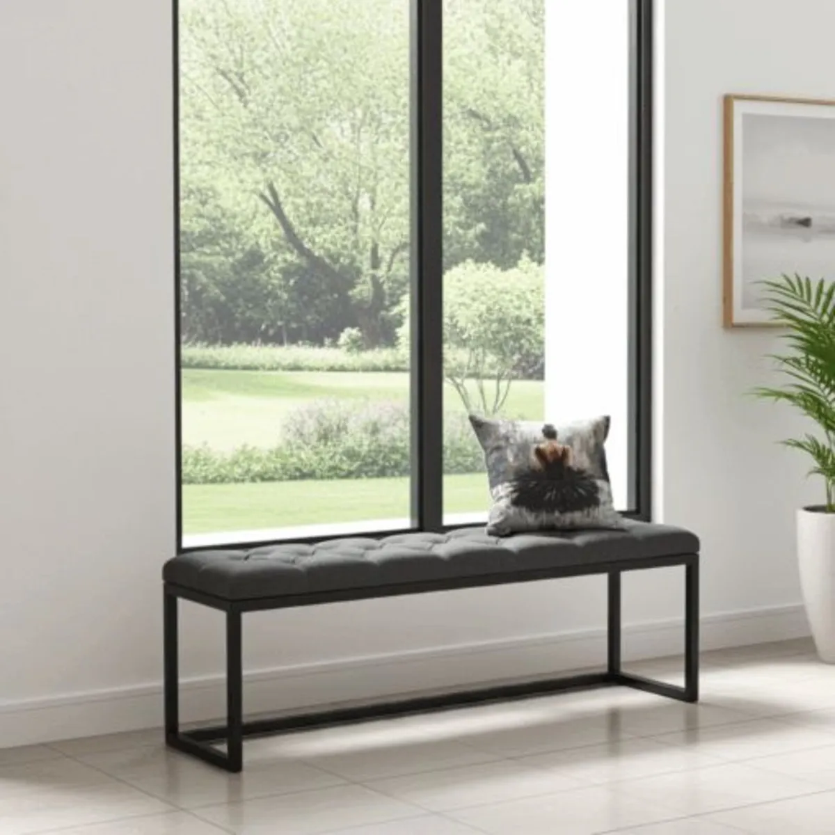 Black Loft Bench 140x40cm - Image 1