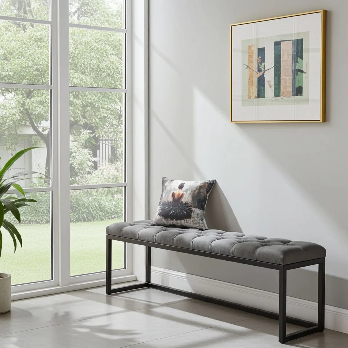 Black Loft Bench 140x40cm - Image 3