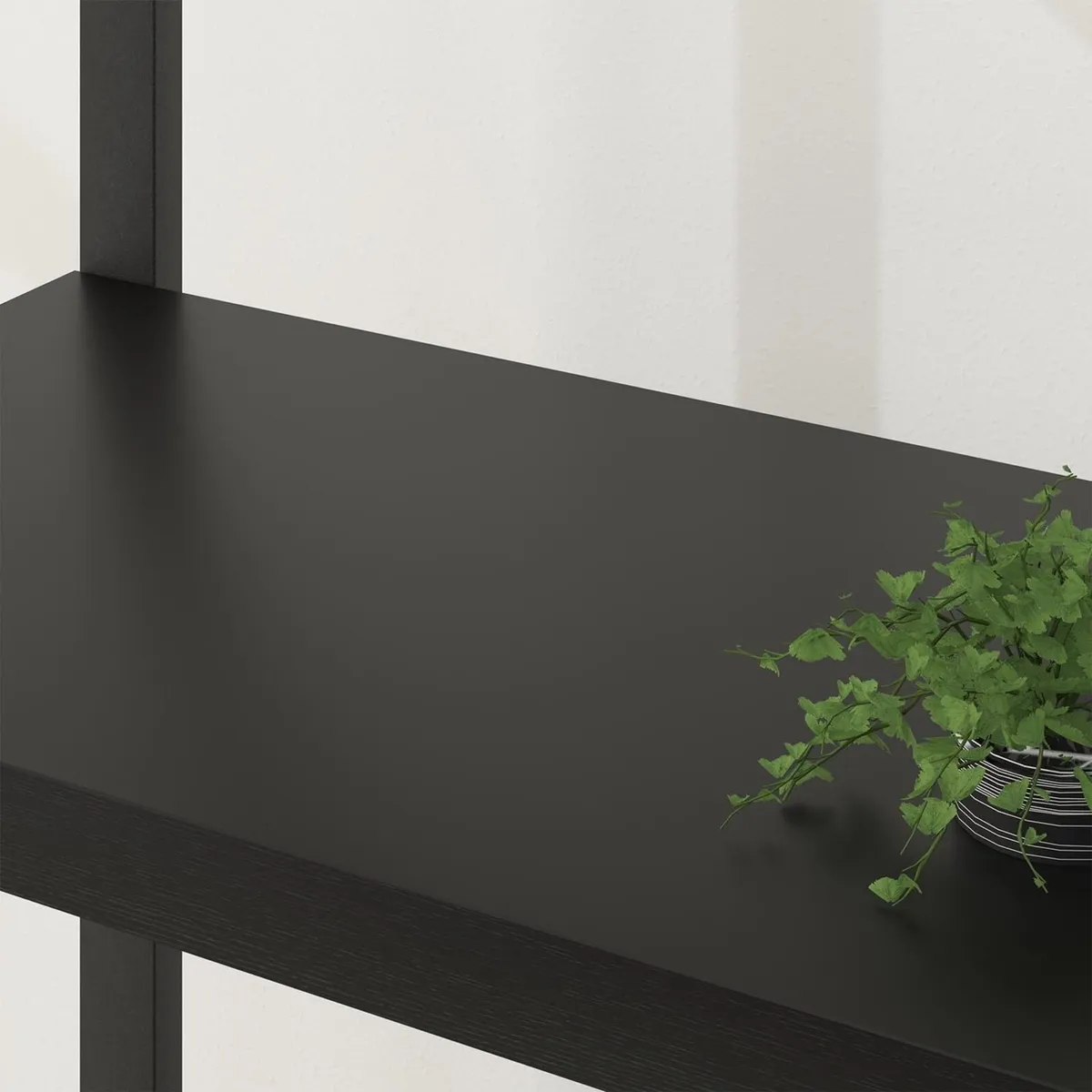 6 Tier Black Bookcase Modern Large Wide Book - Image 4