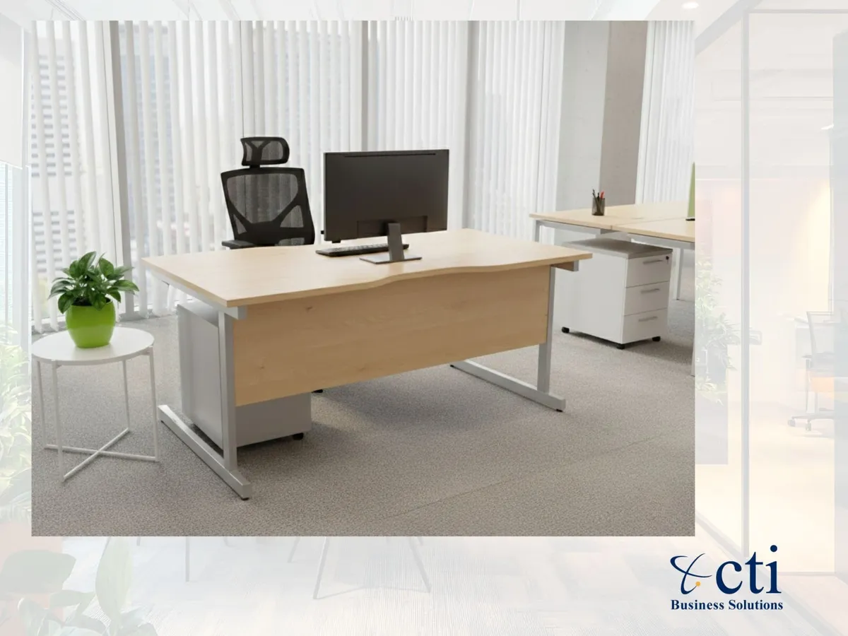 30 X Maple Office Desks 1600MM - Grade A - Image 1