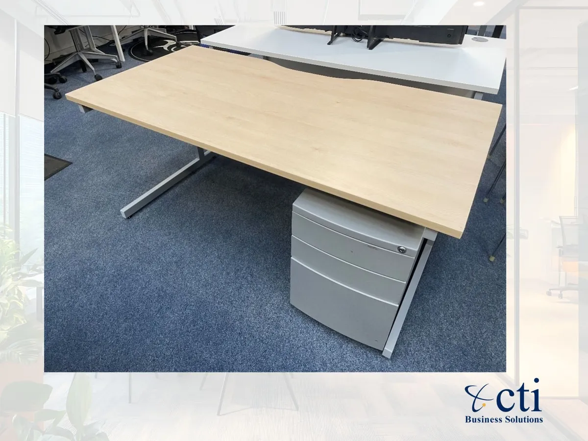 30 X Maple Office Desks 1600MM - Grade A - Image 3