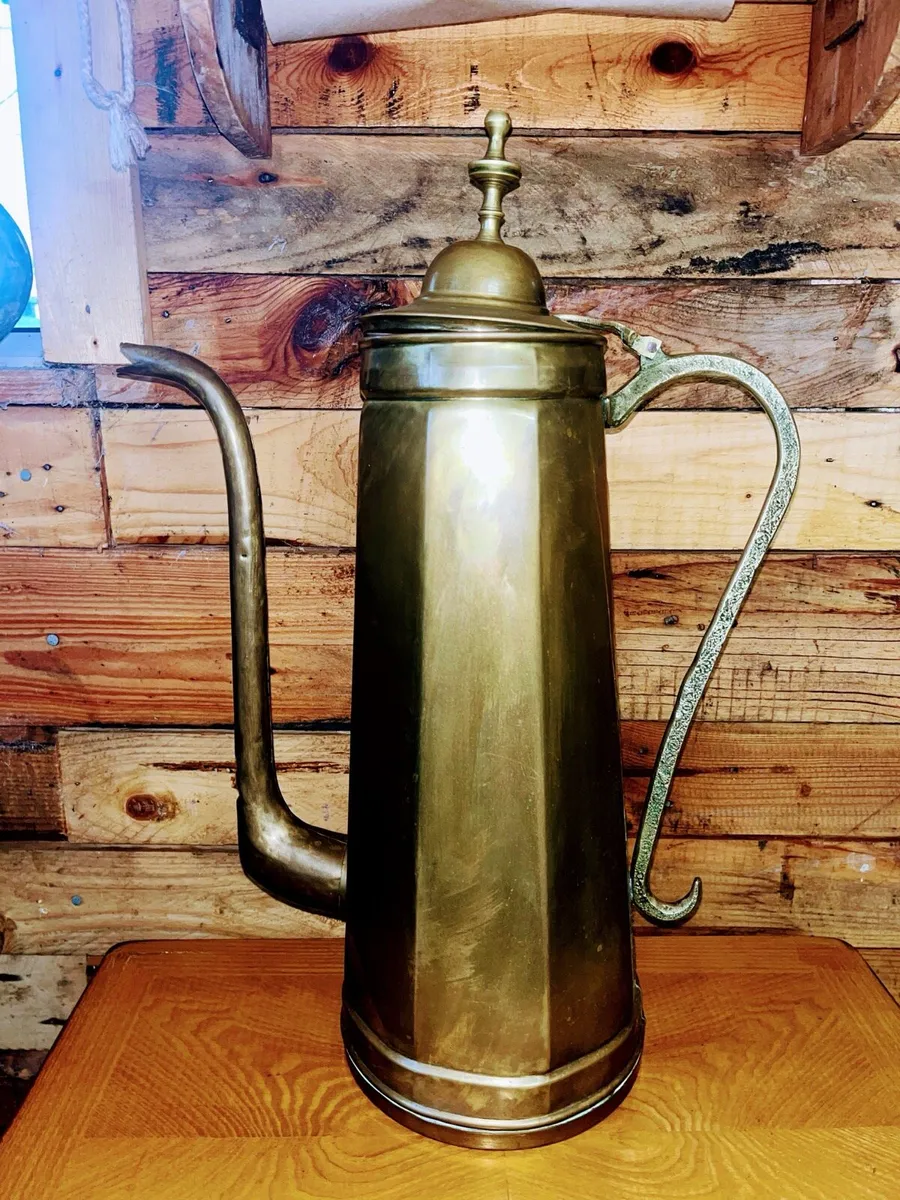 55cm vintage brass coffee pot - Image 1