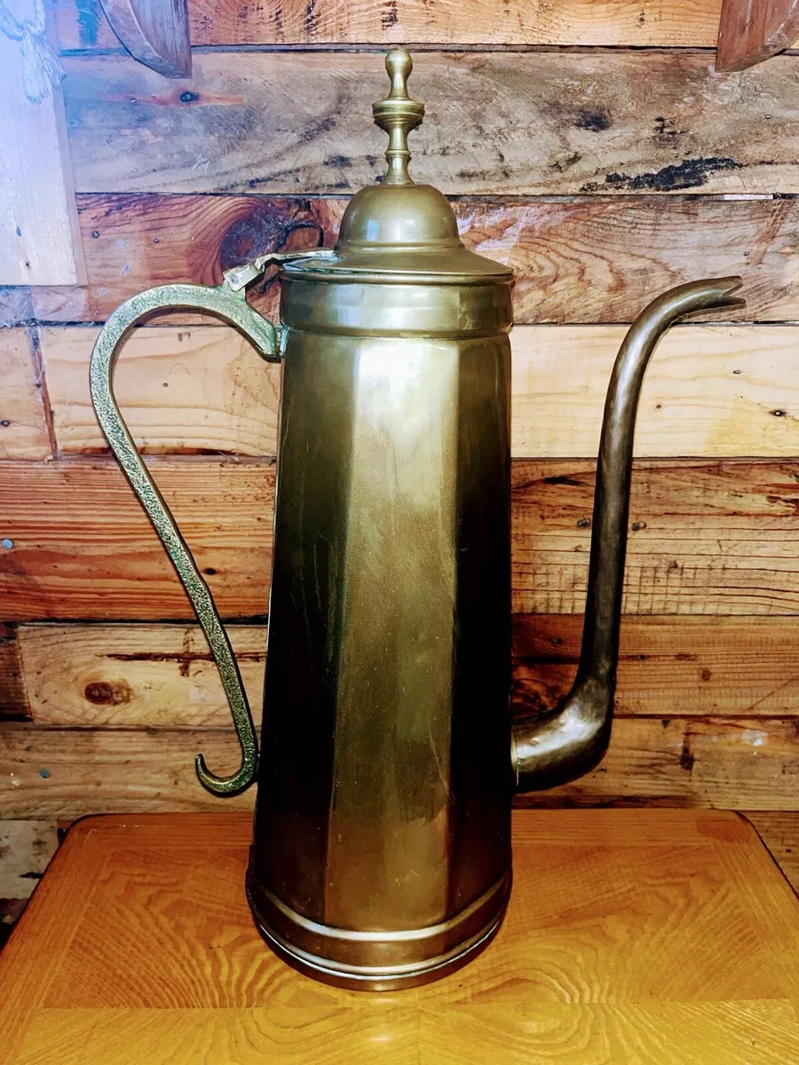 55cm vintage brass coffee pot - Image 2