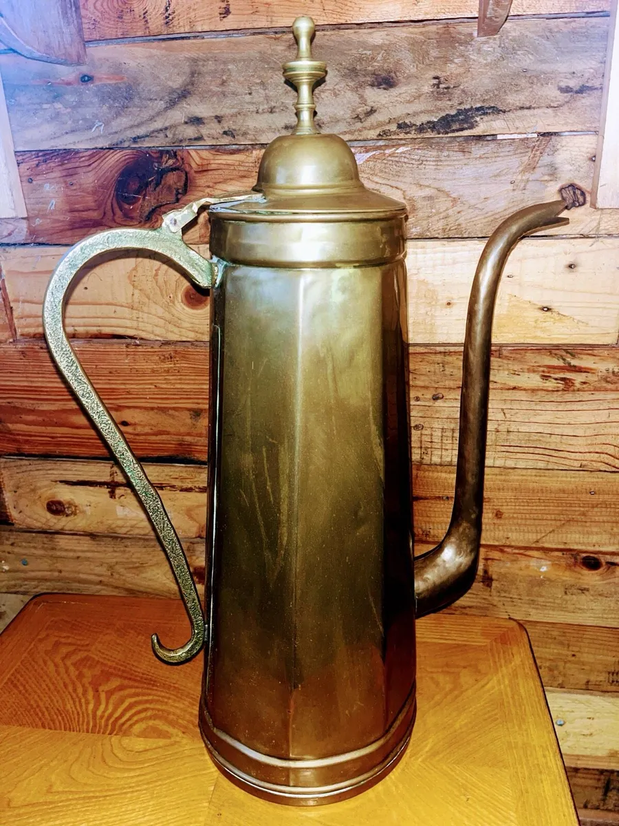 55cm vintage brass coffee pot - Image 4