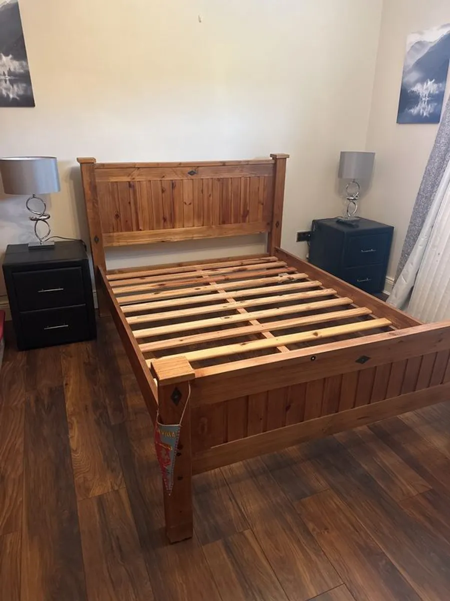 Double wooden bed frame - Image 1