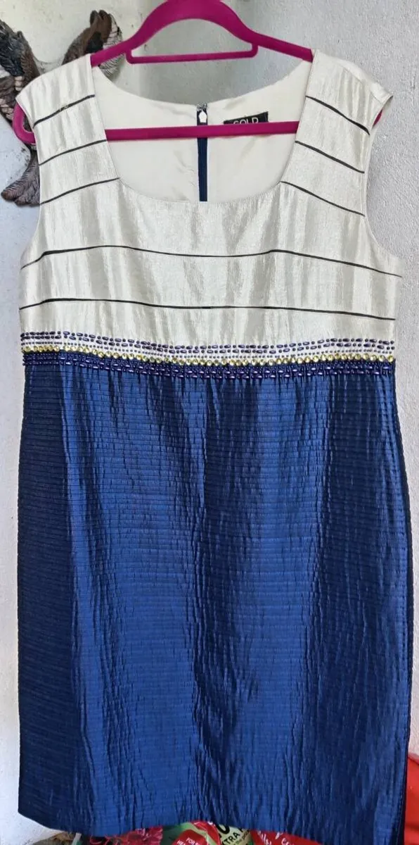 Gold Brand Blue and White Dress and Jacket - Image 2