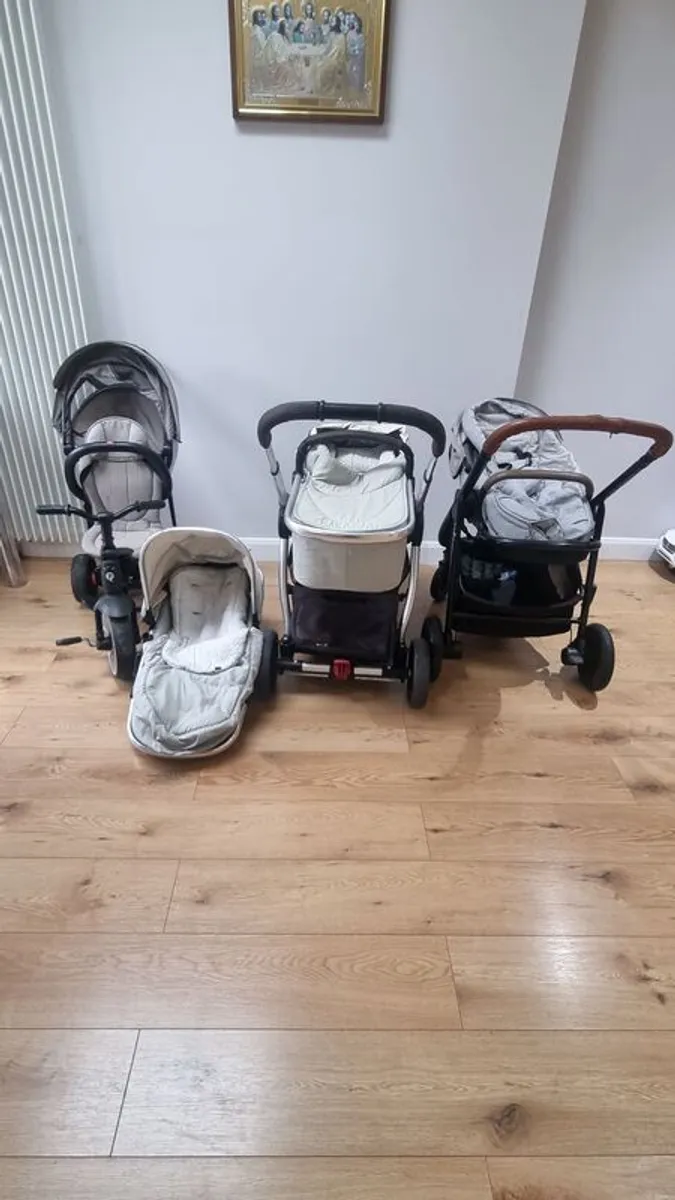 Tricycle, baby buggy set - Image 1