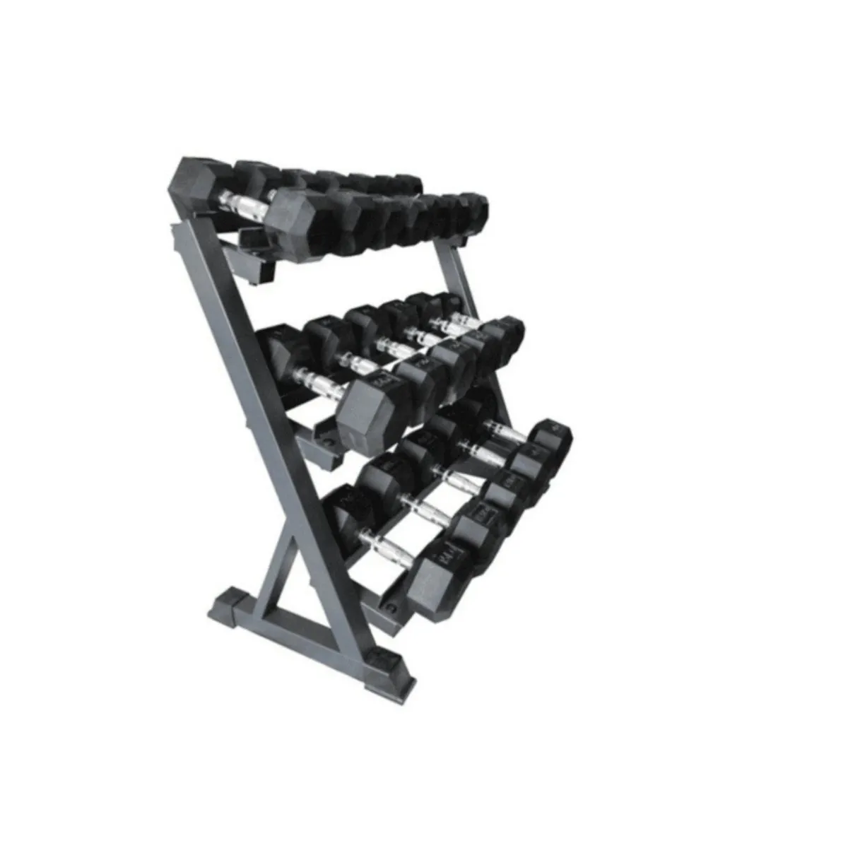 5kg to 30kg Hex Dumbbell Set with Rack